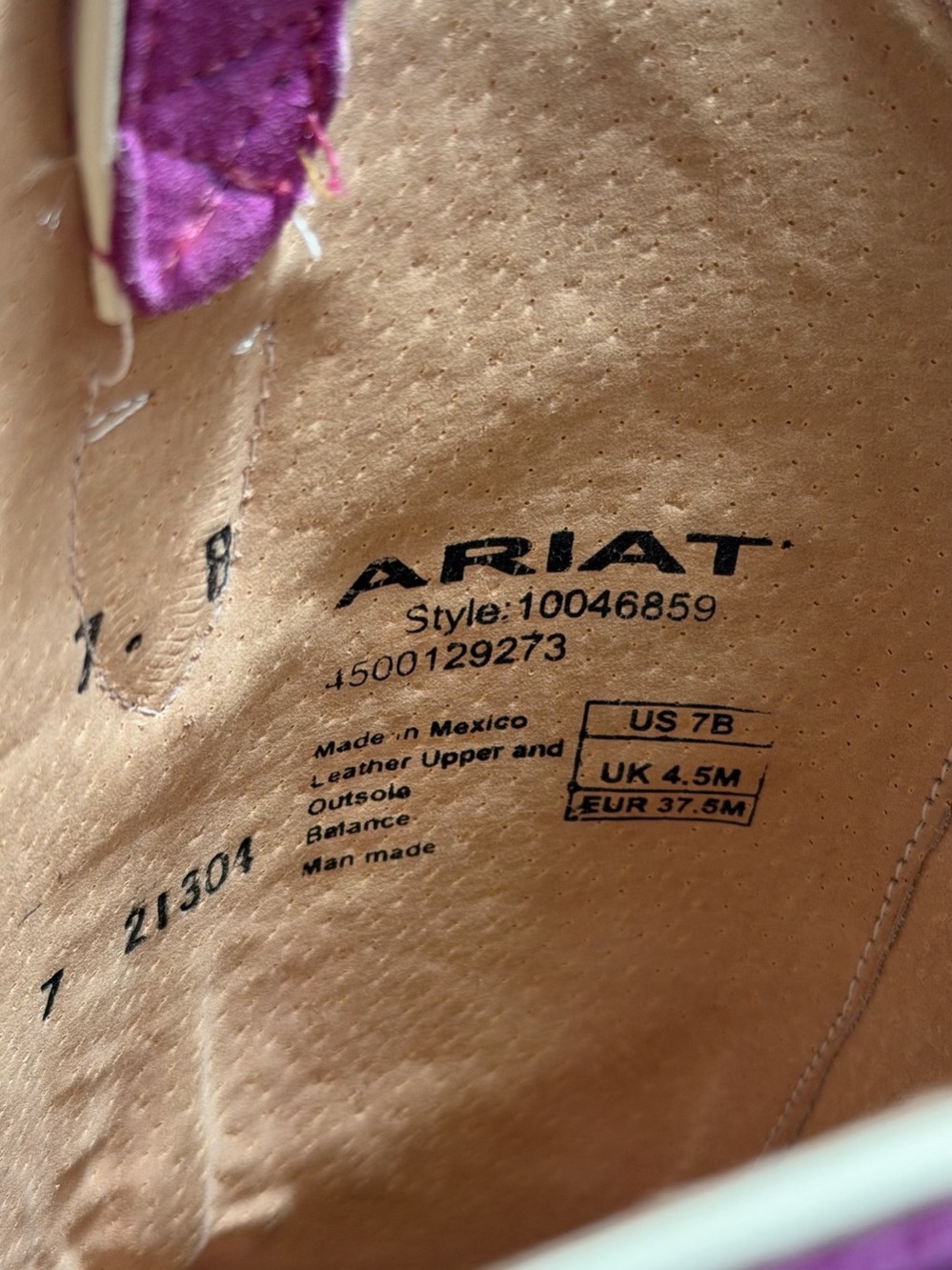 Ariat Casanova Cowboy Western Boot Embroidered Western Boots Pink Magenta 7B - Picture 10 of 13